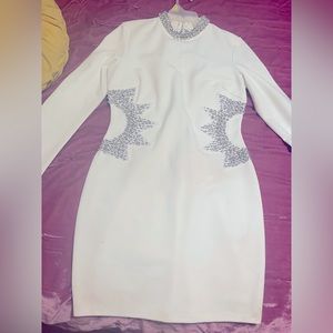 Fashion Nova white rhinestone detail dress